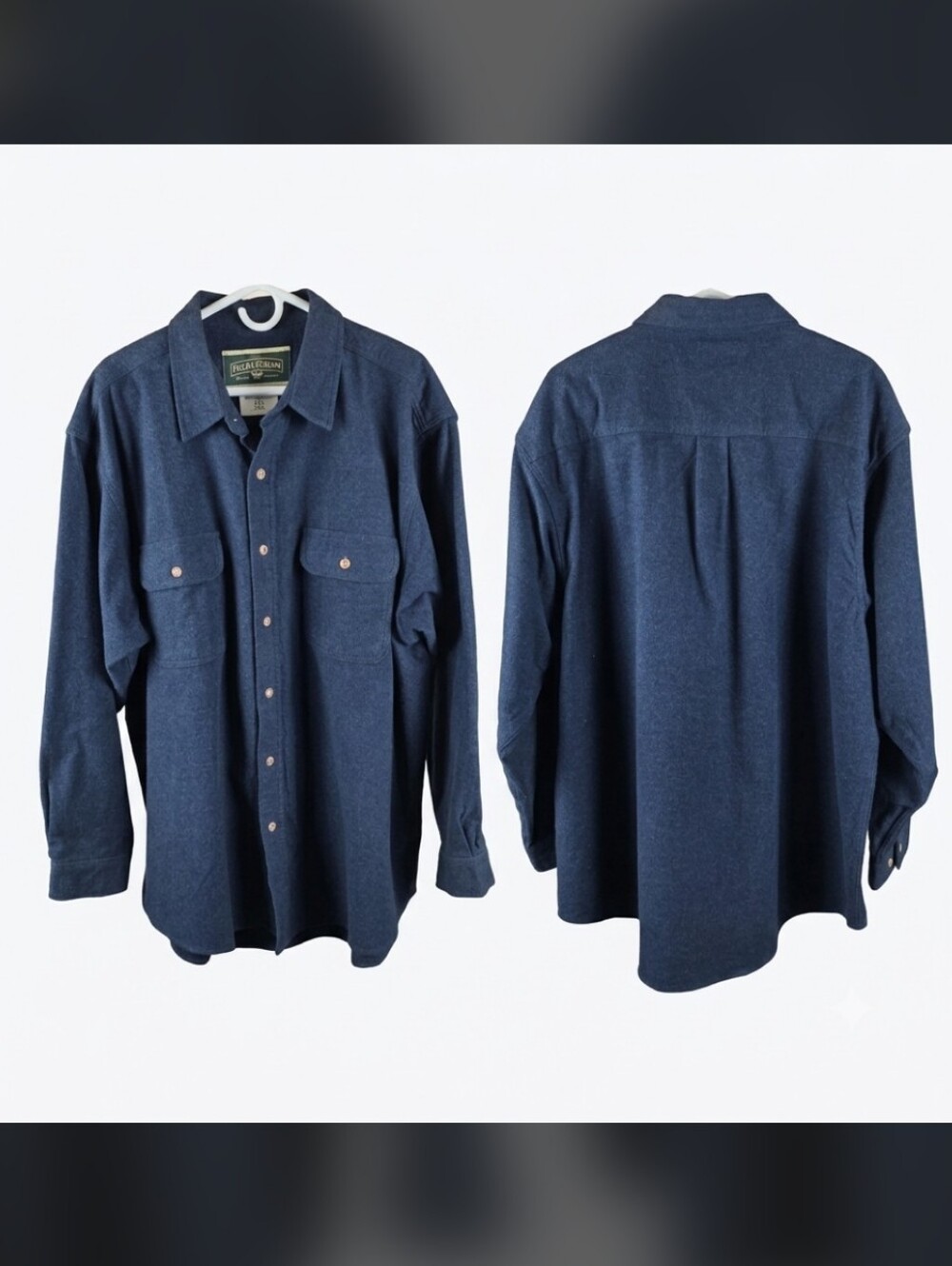 Field & Stream Heavyweight Cotton Chamois Button Up Shirt Blue Men's XXL